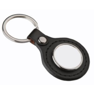 photo keyring - round PU keychain