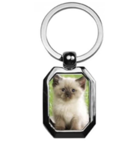 Metal Photo Keyring - Hexagonal