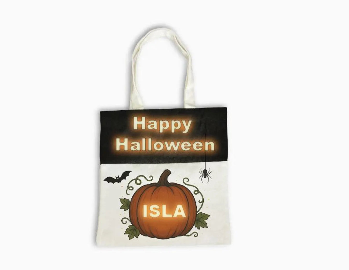 Personalised Halloween Trick or Treat Bag – Kids Pumpkin Design - Pre Orders Now