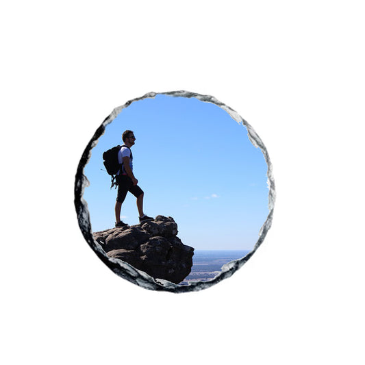 photo rock slate round coaster