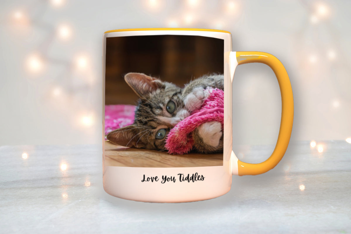 Photo Mug - Yellow Ceramic Cup