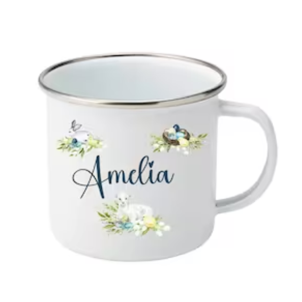Personalised Easter Enamel Mug
