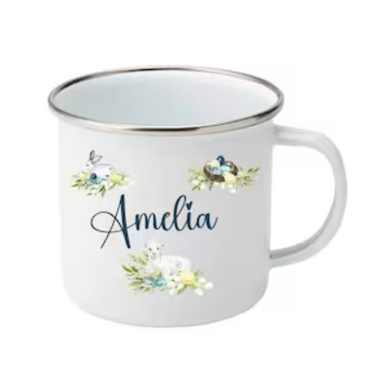 Personalised Easter Enamel Mug