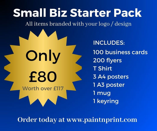 Small Business Branding Bundle - Business Cards, Flyers, Posters, Logo T Shirt, Mug and Keyring