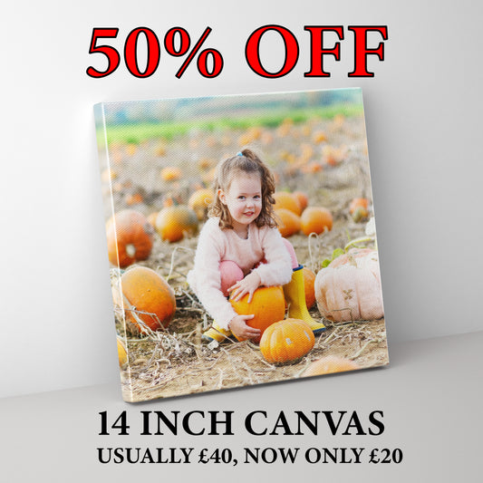 14 inch photo canvas - square -  with 1 photo
