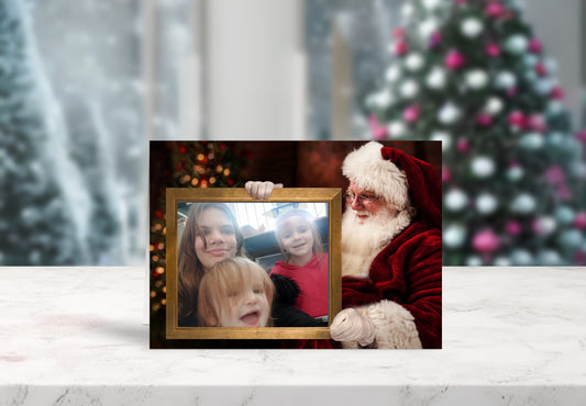 Personalised Christmas Card with 1 photo and Santa