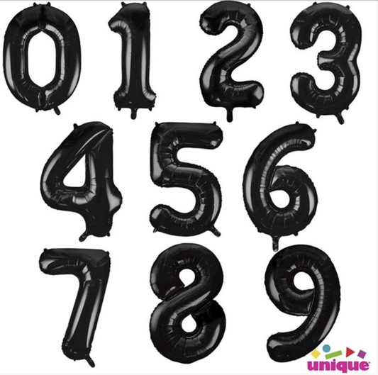 Number Balloon black 34" Foil
