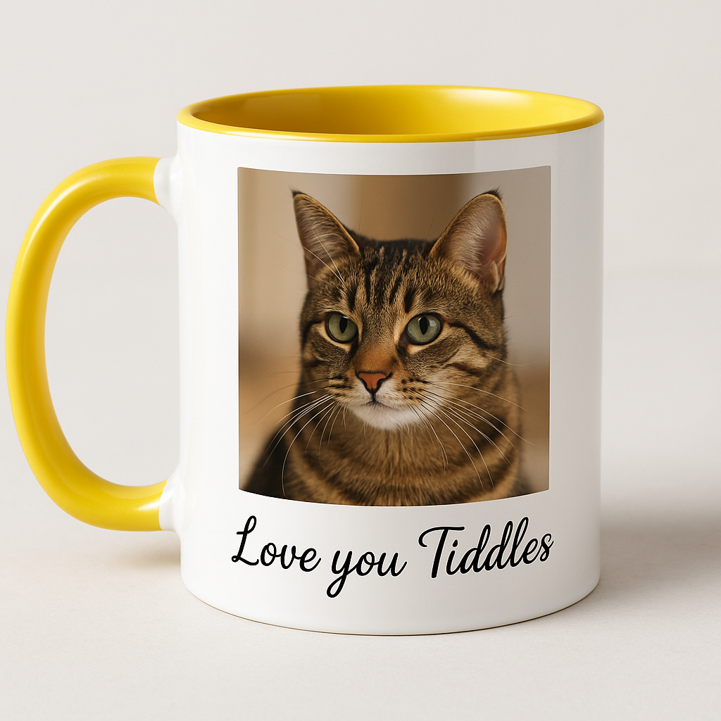 Photo Mug - Yellow Ceramic Cup
