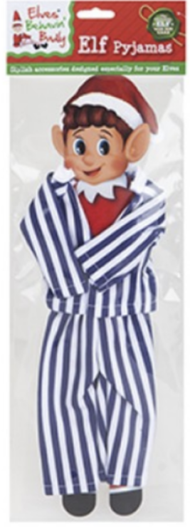 Striped Pyjamas for Elf Dress Up - Blue