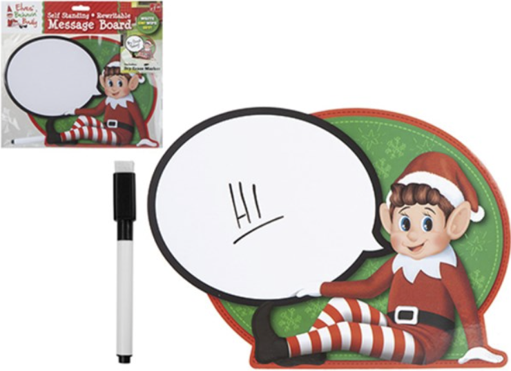Elves Behavin' Badly Christmas Elf Speech Bubble Wipe Clean Sign
