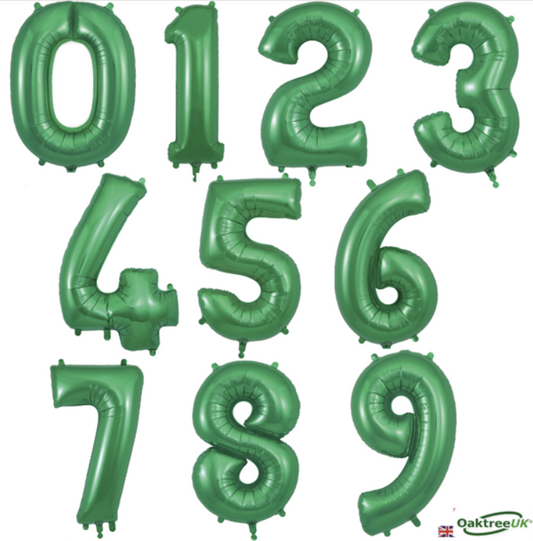 Number Balloon Green 34" Foil