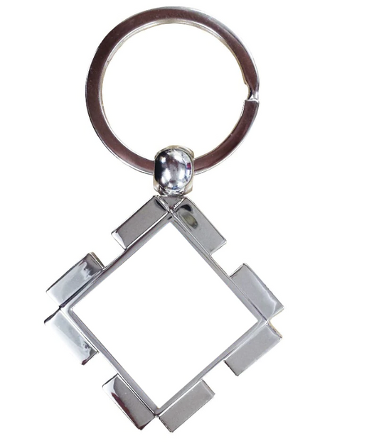 jigsaw shape metal keyring