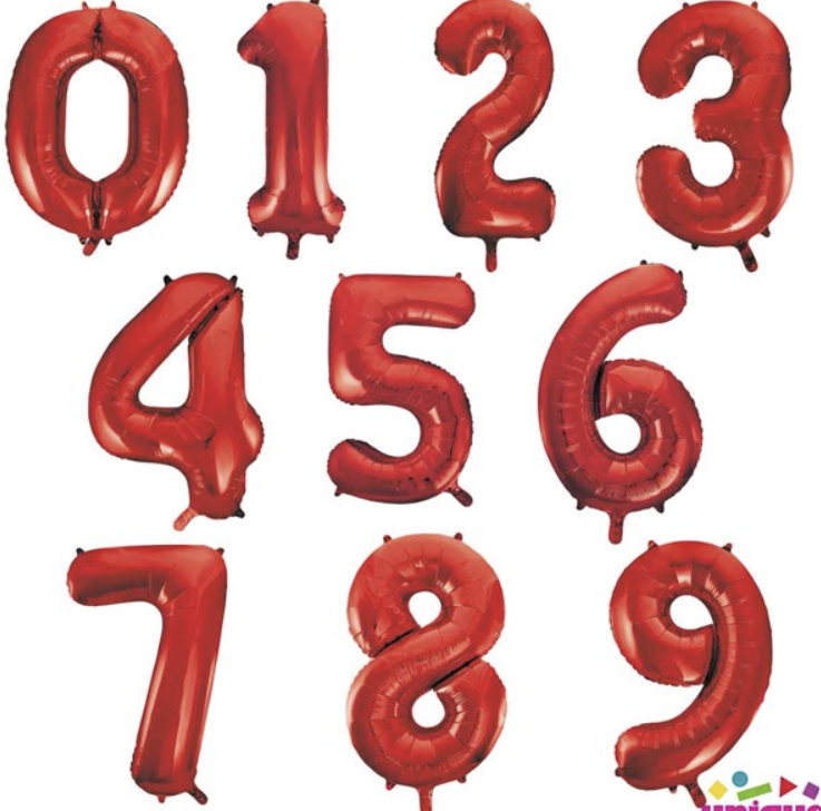 Number Balloon red 34" Foil