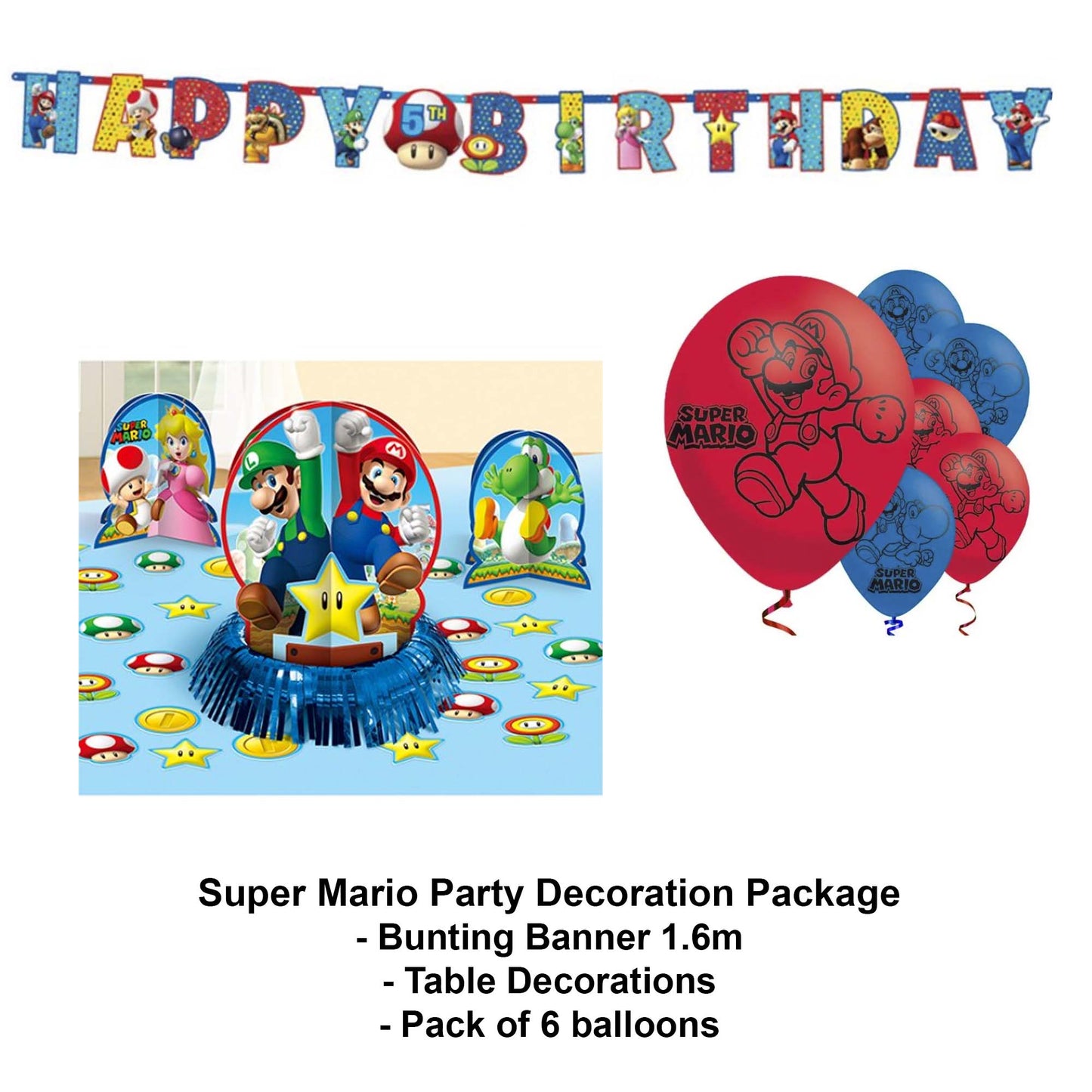Super Mario Party Decoration Kit