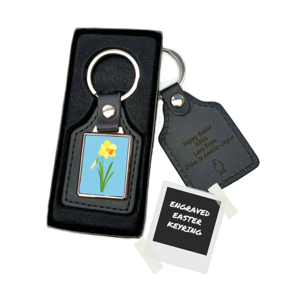 Daffodil Personalised Key Ring Easter Gift