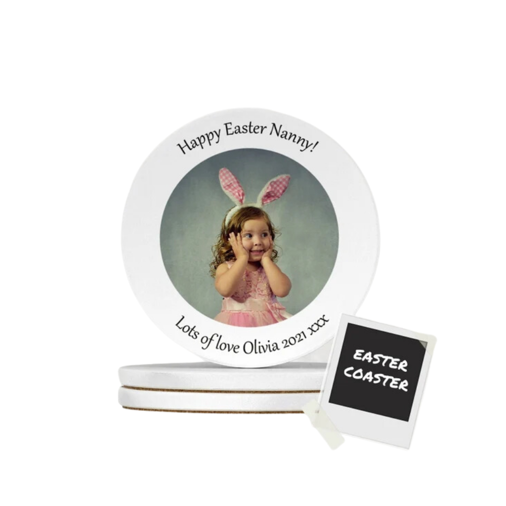 Easter Coaster with Personalised Photo and Message